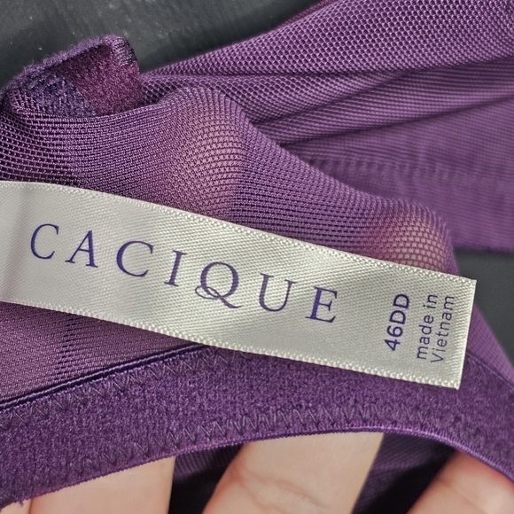 Cacique Purple Unlined Balconette Bra 46DD - Picture 9 of 10